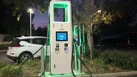 Davis CA USA: 22 Nov 2022 Charging Station k4' Stock Footage 221963745
