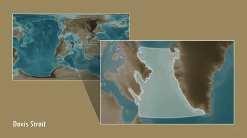 Davis Strait. Sepia map. Patterson Cylin... | Stock Video | Pond5