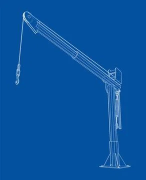Davit or crane for boat. 3d illustration 库存插图