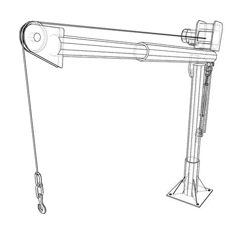 Davit or crane for boat. Vector Stock Illustration