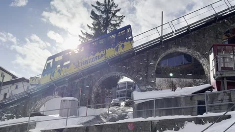 Davos funicular Video stock 328007567