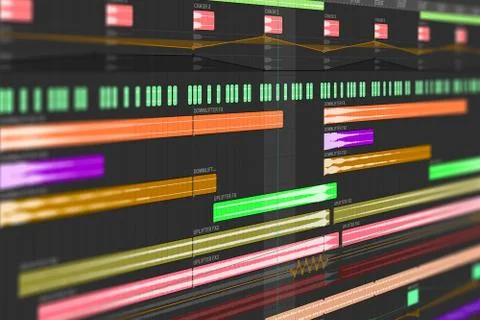 DAW Interface - Notes &amp; Samples. Digital Audio Workstation. Computer Music Foto stock