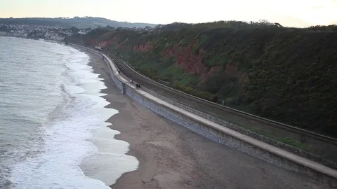 Dawlish coast Devon train passing 動画素材 75071059