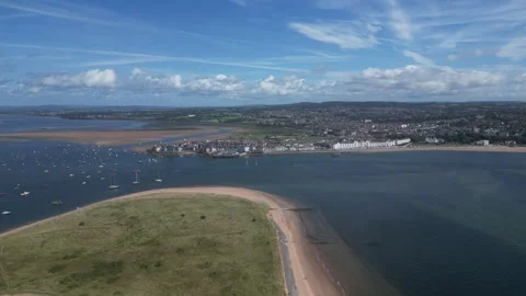 Dawlish Warren, Devon, England: DRONE VIEWS: Dawlish Warren &amp; Exmouth (1) Stock Footage 265164215