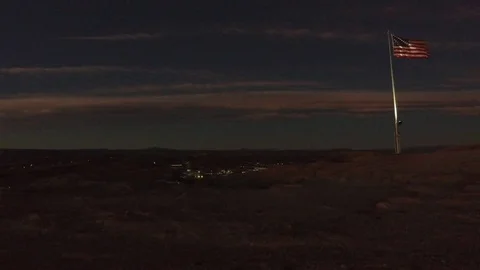 Dawn the American Flag Stock Footage 82708910
