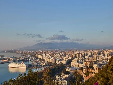 Dawn and breaking a new day in Malaga Stock Footage 72172148