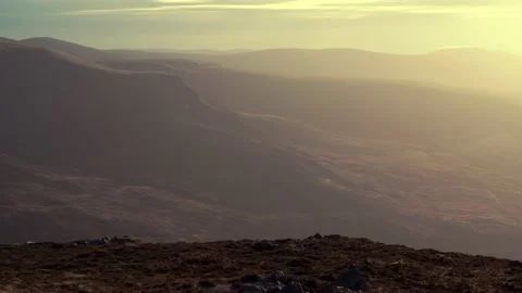 Dawn background view of the Welsh countryside Video stock 229140711