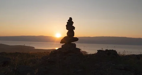 Dawn on Baikal Stock Footage 123366626