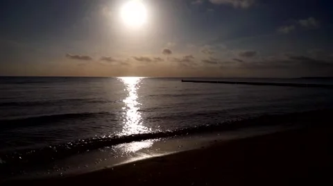 Dawn on the Baltic beach Stock Footage 50656054
