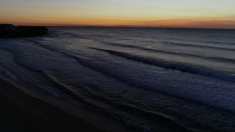 Dawn beach sets Stock Footage 95703501