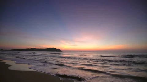 Dawn on the beautiful beach Stock Footage 121953345
