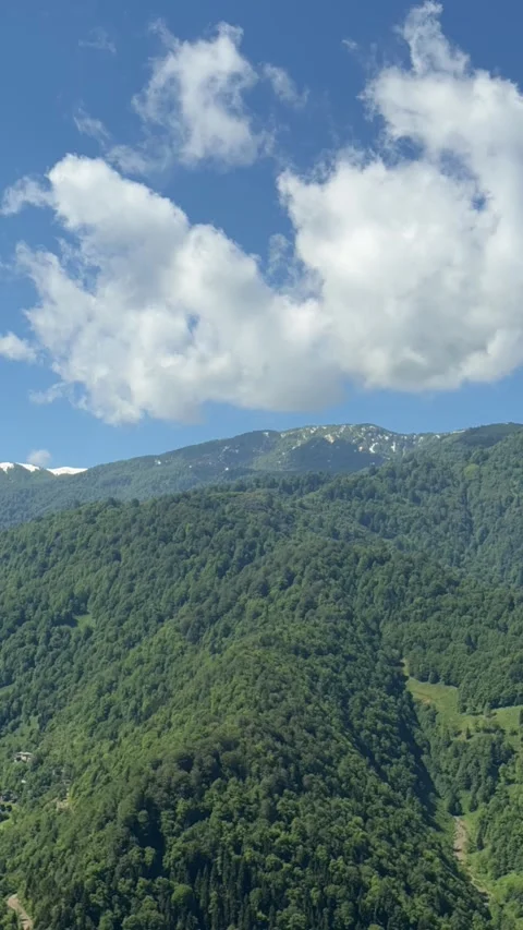 Dawn Breaks Over Adjara Mountain Range, Clouds Drifting Above the Peaks, Tim Stock Footage 342271880