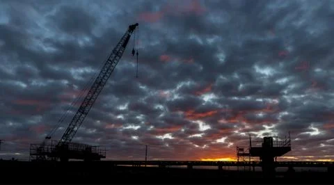 Dawn Bridge Building Stock Photos