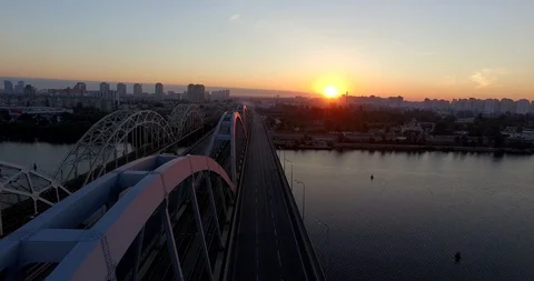 Dawn on the bridge Stock Footage 91614622