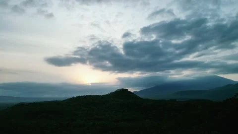 Dawn in the clouds and a flying bird 스톡 동영상 238768048