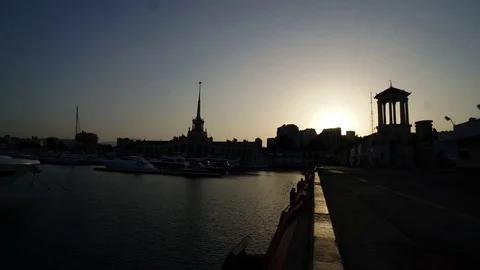 Dawn at the dock Stock Footage 74356657