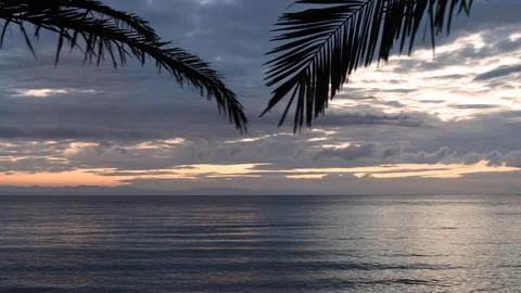 Dawn with dramatic clouds over the Aegean Sea Stock Photos