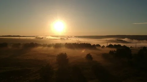 Dawn in an endless field Video stock 91710858