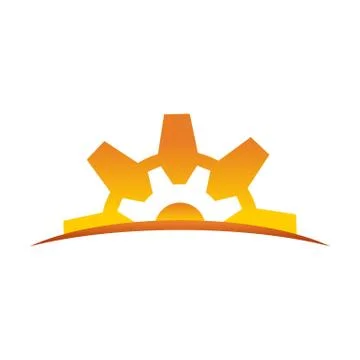 The Dawn of Engineering Symbol Design Stock Illustration