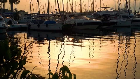 Dawn in Estepona marina Stock Footage 158839741