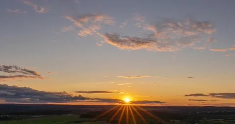 Dawn in the field time lapse, beautiful autumn dawn Stock Footage 139550596