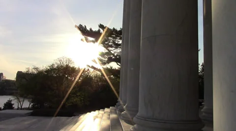Dawn on Jefferson Memorial Stock Footage 38848163