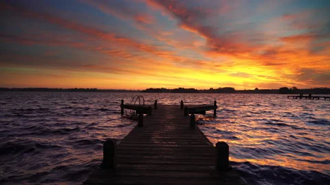 Dawn at the jetty Stock Footage 220870074