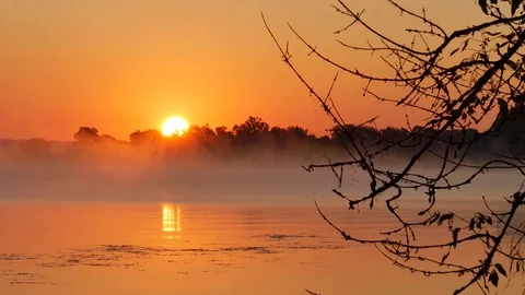 Dawn on the lake - 4K Stock Footage 112321144