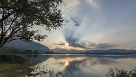 Dawn at the lake Stock Footage