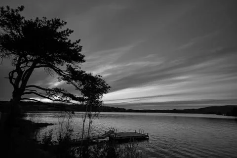 Dawn on the lake Stock Photos