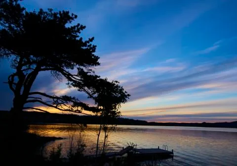 Dawn on the lake Foto stock