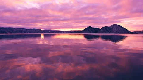 Dawn at Lake Toya Stock-Footage 332412897