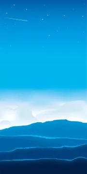 Dawn landscape with copy space. Mountains, clouds and sky. Stock Illustration