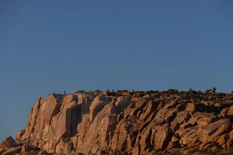 Dawn Light on Jumbo Rocks Formation in Joshua Tree National Park Stock Photos