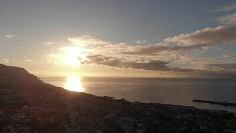 Dawn in madeira. drone Stock Footage 120735543