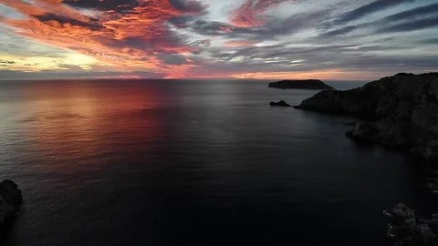 Dawn at the Mediterranean Sea Stock Footage 170068801