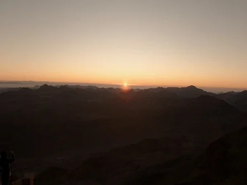 Dawn on the mountain of moses. Egypt Stock Footage 123719977