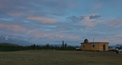 Dawn in the mountains (4k) Stock Footage 98133755