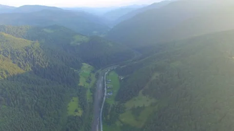 Dawn in the mountains. aerial view Video stock 68046723