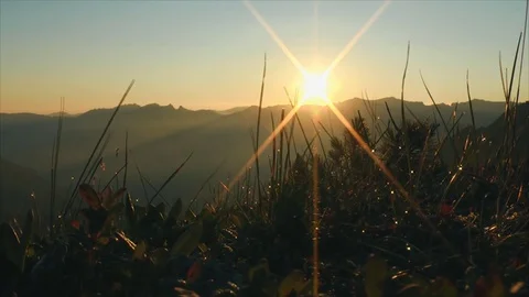 Dawn in the mountains Video stock 83697979
