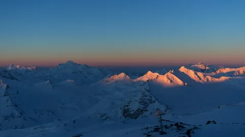 Dawn from the mountains Stock Footage 98762861