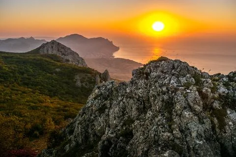 Dawn in the mountains Foto stock