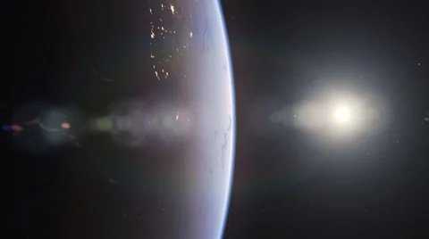 DAWN IN ORBIT [FULL HD, EARTH, SUN, ATMOSPHERE] Stock Footage 55415500