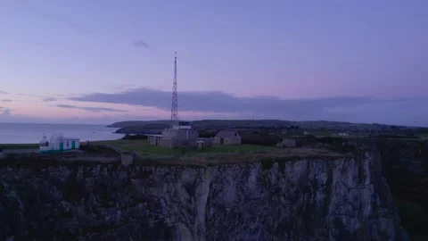Dawn over BERRY HEAD LIGHTHOUSE, Berry Head, Brixham, Devon, England Stock Footage 166348028