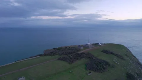 Dawn over BERRY HEAD LIGHTHOUSE, Berry Head, Brixham, Devon, England Stock Footage 166487223