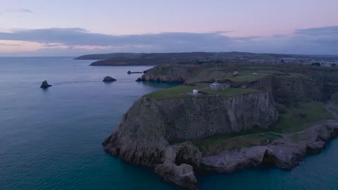 Dawn over BERRY HEAD LIGHTHOUSE, Berry Head, Brixham, Devon, England Stock Footage 166487415