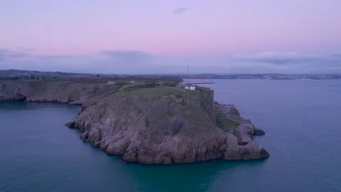 Dawn over BERRY HEAD LIGHTHOUSE, Berry Head, Brixham, Devon, England Stock Footage 166514369