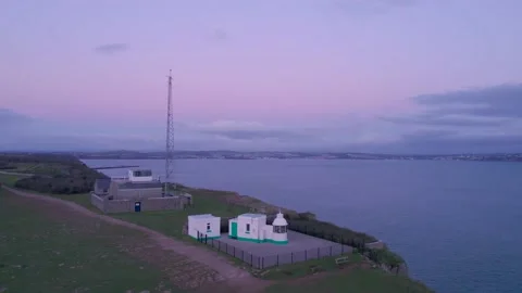 Dawn over BERRY HEAD LIGHTHOUSE, Berry Head, Brixham, Devon, England Stock-Footage 166537861