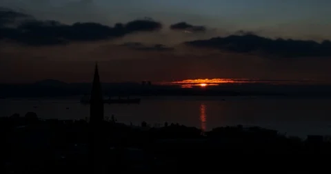 Dawn Over The Bosphorus - 4K Time Lapse Stock Footage 99788967