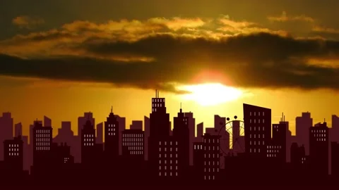 Dawn over city Stock Footage 220296397